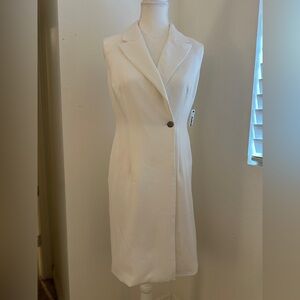 DKNY Cream Sleeveless Blazer Dress